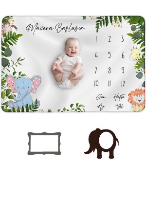 Bebek Anı Battaniyesi Yenidoğan Aylık Konsept Fotoğraf Çekim Örtüsü 150x100cm Bebek Hediyelik ANIBATTN - Moky Design