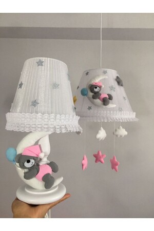 Bebek Çocuk Odası Avize Ve Abajur Ayıcık Balonlu Pembe Mavi Sarı ayıcıkpembemavisarı - Keçeli parti hayalleri
