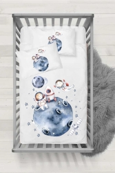 Bebek Nevresim Takımı Ranforce - Astronot Çocuklar BNT-018 - ZANOY