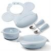 Bebekler için kapaklı silikon mama seti, mavi – 4 parça - BABYONO