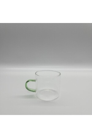 Becher aus hitzebeständigem Borosilikat-Thermisil-Glas, 6 Stück, 180 ml, 69-glass-mug-small-green-69 - WOSSO