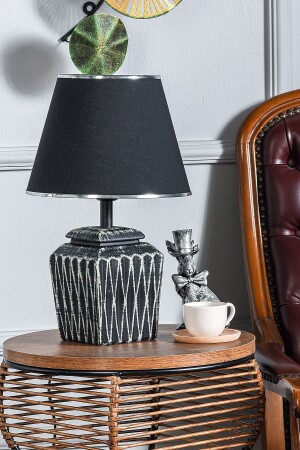Becker Handmade Ceramic Lampshade Black Silver Srmk-53 - Hmydesign