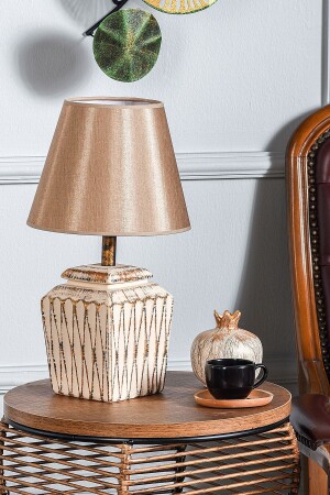 Becker Handmade Ceramic Lampshade Cream Gold Srmk-53 TM167 - hmydesign
