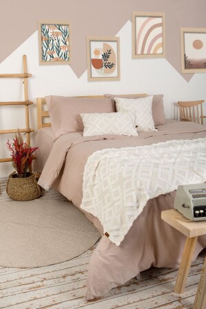 Bed Runner Throw Pillow Set Bohemian Punch Punch Pattern Bedspread Mila Ecru - Hamur