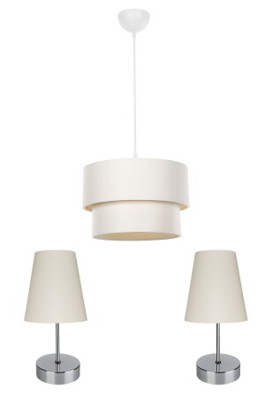 Bedroom Lighting Set Cream-chrome Leg mng. 25000 - manogrup avize aydınlatma