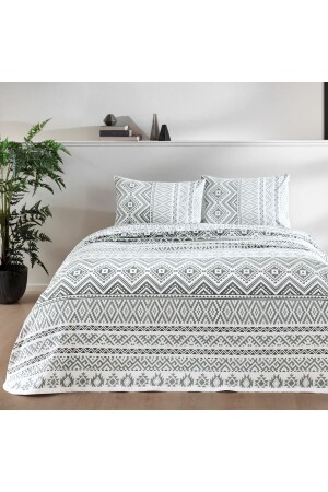 Bedrucktes Piqué-Set Double Noir Grey Elastic 160 cm x 200 cm - Taç