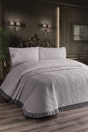 Bedspread, Double Bedspread - Gray YTKORTBD - Bir Aksesuar