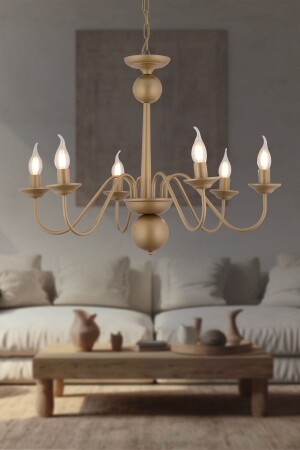 Behir 6-Piece Antique Painted Hat Modern Living Room, Bedroom Hall Chandelier 3922-06-FR - Apliqa