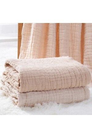 Beige 4 Layer Multi-Purpose Muslin Blanket - Juniperus