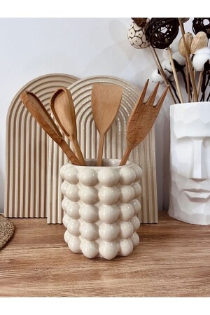 Beige Bubble Vase/Besteck - Derinia