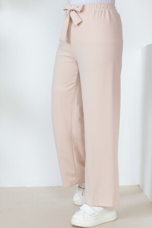 Beige High Waist Wide Leg Trousers - İmajbutik
