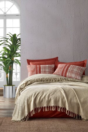 Beige Origin Jacquard Double Duvet Set 8680108052822 - Cotton Box