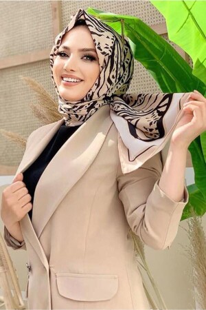 Beige (STONE) wattierte Damenjacke mit Knöpfen 0667 - Trendtesettür