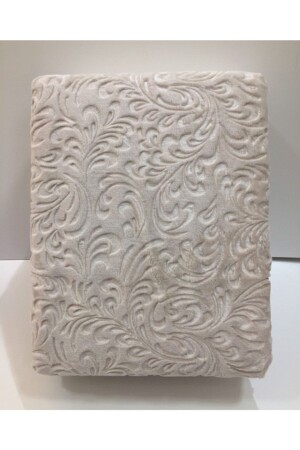 Beigefarbene Doppel-Jacquard-Decke, einfarbig, Doppel-Jacquard - Sarar