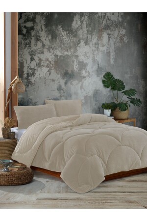 Beigefarbene Welsoft-Steppdecke für King-Size-Betten, 220 x 240 - Nanosoft