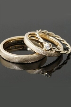 Beijing Princess Prince Wedding Ring Single Stone - Ak912 - Cem Aykan Kuyumculuk