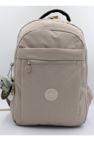 Beigefarbener, wasserfester Crinkle-Stoff, großer Schulrucksack, Reisetasche / 2300 2300sırtmxs - Bevitton