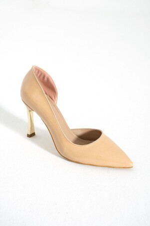 Bej Stiletto- Ten Topuklu Ayakkabı- Ince Topuklu Ayakkabı- Kadın Ayakkabısı - Güllü Shoes