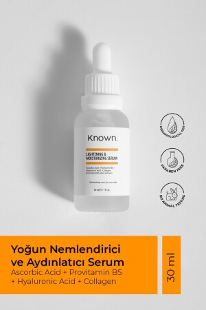 Bekanntes intensiv feuchtigkeitsspendendes und aufhellendes Serum 30 ml (ASORBISCHES ACID B5 HYALURONSÄURE KOLLAGEN) KNW03 - KNOWN.