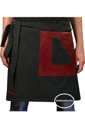 Belden Kitchen Apron Master Chef Cafe Restaurant Chef Waiter Cook Hairdresser Art Barista Apron - Claret Red - Medusaforma