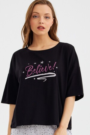 Believe Siyah Kadın Pijama Üst - Lilian