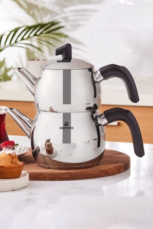 Belinay Induction Base Midi Black Teapot Set - Karaca