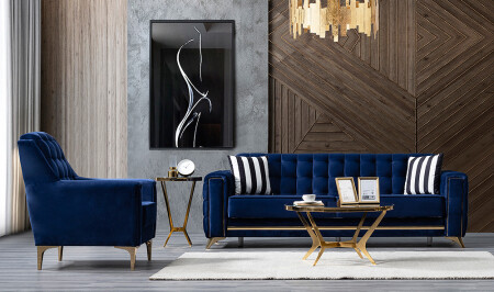 Belita Gold Living Room Set - Cadde Yıldız