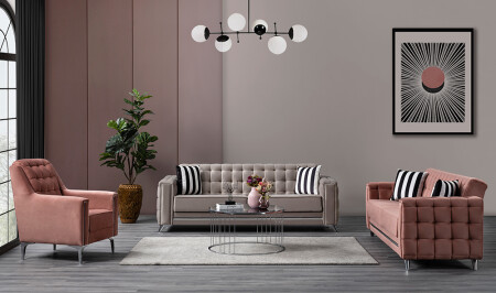 Belita Silver Living Room Set - Cadde Yıldız