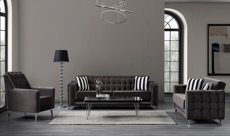 Belita Silver Living Room Set V2 - Cadde Yıldız