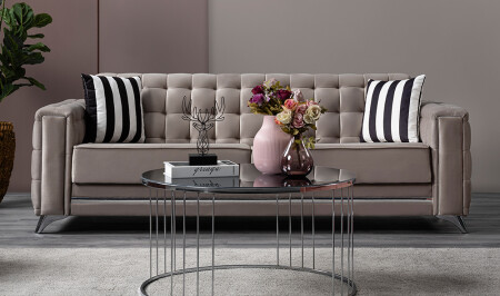 Belita Silver Sofa - Cadde Yıldız