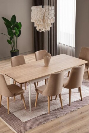 Bella Dining Table 160+40 Extendable Dining Table Premium Dining Room Table - Buğdaycıgrup