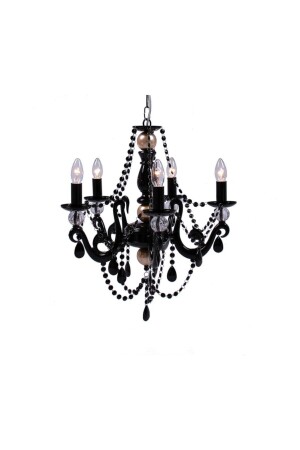 Bella Retro 5-teiliger schwarz-goldener Kronleuchter 3340-25-29-05 - Umur Aydınlatma