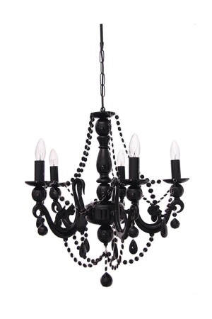 Bella Retro 5'Li Siyah Kristal Taşlı Avize 3340-25-05 - Umur Aydınlatma