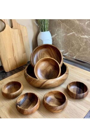 Bellalinda - Akasya 3-Piece Bowl and 4-Piece Snack Set - Sepetçibaba
