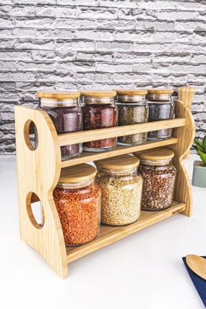 Bench - 8 Parça 2 Katlı Standlı Baharatlık Seti B4630 - Bambum