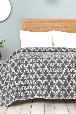 Benita Gray Double Cotton Blanket 200. 20. 01. 0691 - Karaca Home