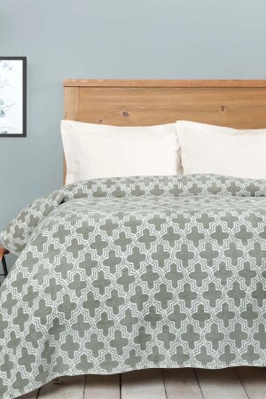 Benita Green Double Cotton Blanket 200. 20. 01. 0692 - Karaca Home