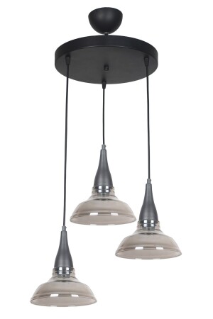 Beray Special Design Living Room - Bedroom - Kitchen - Smoked Glass 3-Piece Chandelier TYC00531414716 - Fer Avize