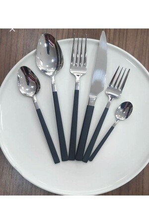 Berlin 72-teiliges Gabel-Löffel-Messer-Set aus schwarzem Stahl CMDWTG002 - Wessenburg