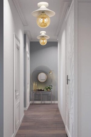 Berlin Single White Ceiling Mount Chandelier BEG0884BEG01-1 - Begüsa