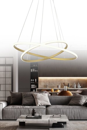 Bernardo 45x35 Large Circle Antiqued Modern Pendant Lamp Daylight LED Chandelier - Dekorluna