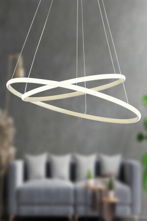 Bernardo 45x35 Large Circle Cream Modern Pendant Lamp Led Chandelier BRNRD02 - Dekorluna