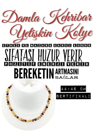 Bernsteinkette für Erwachsene, 44–46 cm - Dkm Damla Kehribar Market