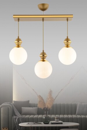 Berru 3 Lü Caka Eskitme Gold Yaldızlı Modern Aydınlatma 9 - GYK LİGHT