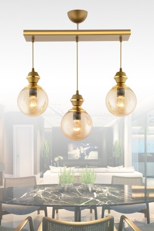 Berru 3-Piece Glazed Antique Gold Gilded Modern Lighting 3075 - KUZEY AYDINLATMA