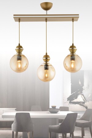 Berru Triple Glazed Antiqued Chrome Gilded Round Glass Modern Lighting 3076 - KUZEY AYDINLATMA