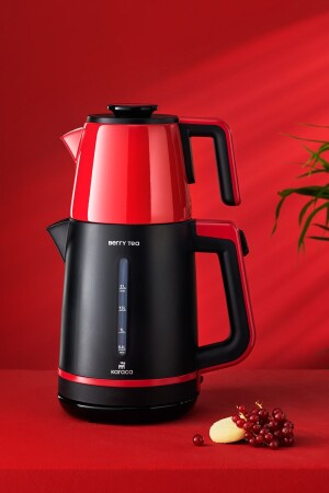 Berry Tea Xl 2in1 Steel Teapot Tea Maker and Kettle Cranberry 153. 03. 06. 7335-1 - Karaca