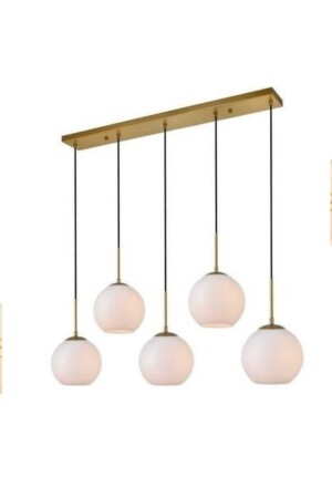 Beryl 5-teiliger Vintage-Hängelampen-Kronleuchter (weißes Glas) BRL-ESK-SRL-05 - BSA LIGHTING