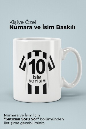 Beşiktaş Black-white Personalized Numbered Patterned Porcelain Mug Cup Beşiktaş Personalized Mug - Klein Home