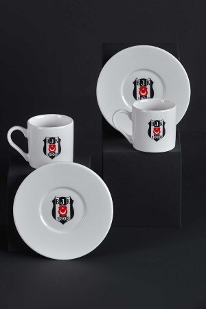 Beşiktaş Licensed Arma Logo Set of 2 Coffee Cups Beşiktaş N3422 - Neva